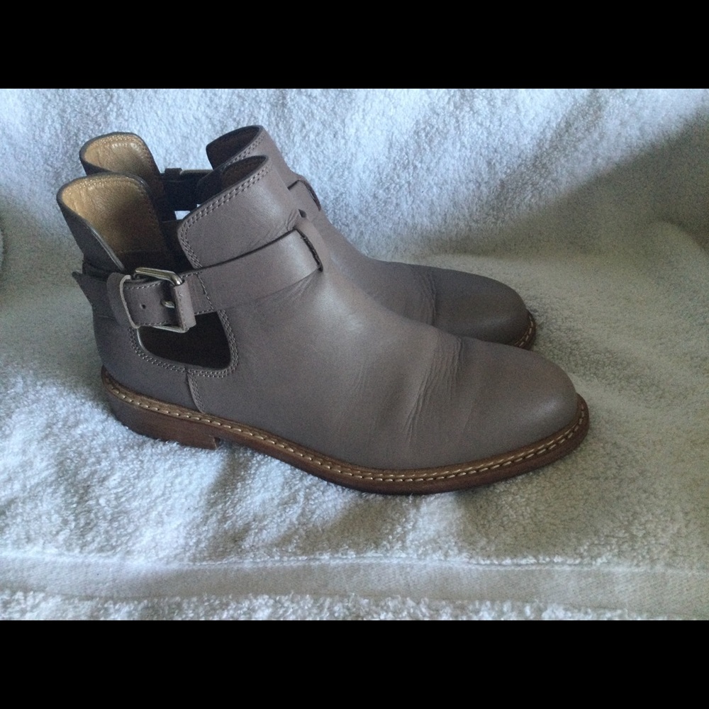 Liebeskind women camel ankle dark gray leather booties size 37 EUR/7 US